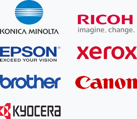 A SmartPrint trabalha com marcas como: Konica Minolta, Ricoh, Epson, Xerox, Brother, Canon, Kyocera